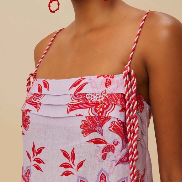 FARM Rio Lilac Porcelain Garden Euroflax™ Premium Linen Mini Dress Size SPORCELA - Picture 3 of 3